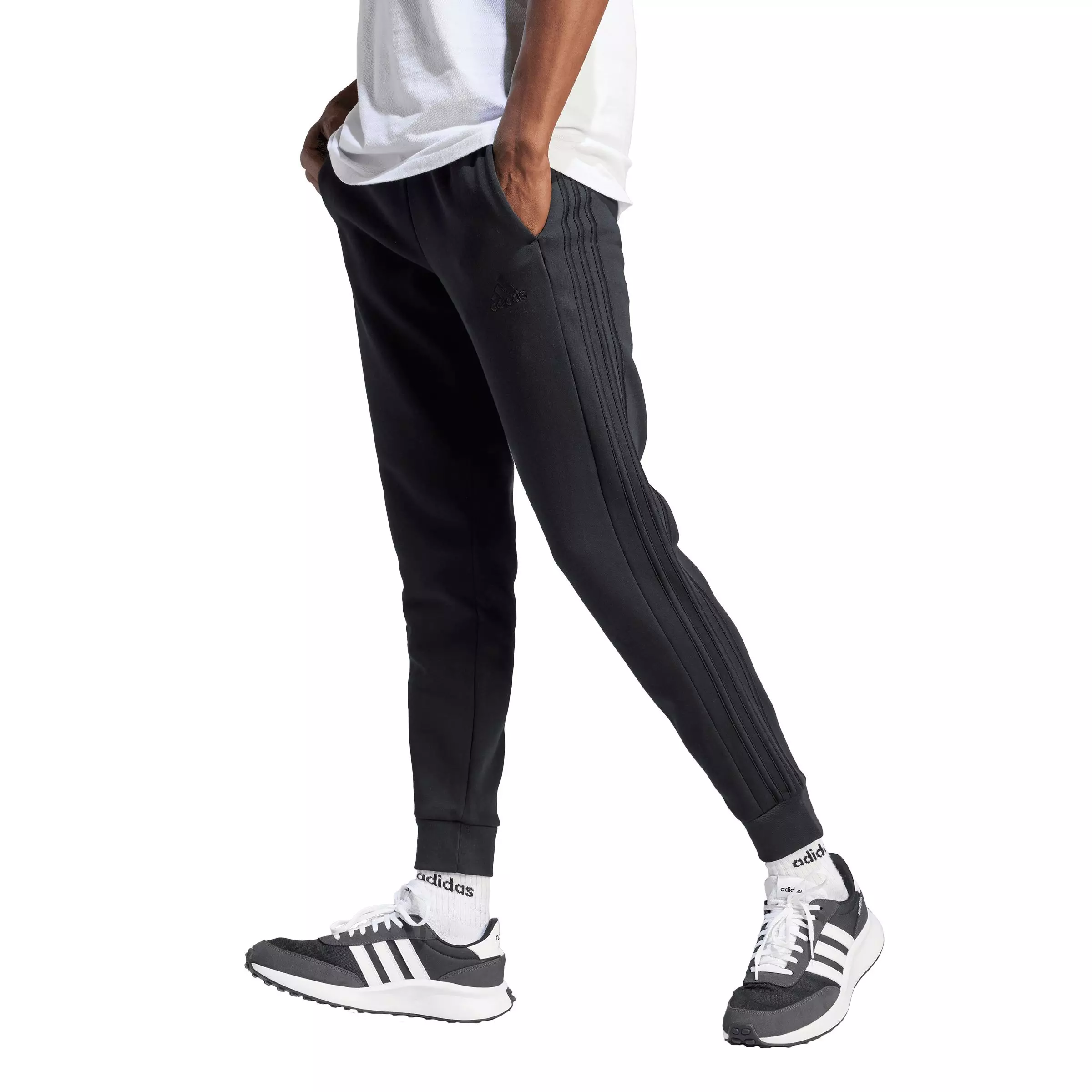 Adidas cuffed fleece pants hot sale